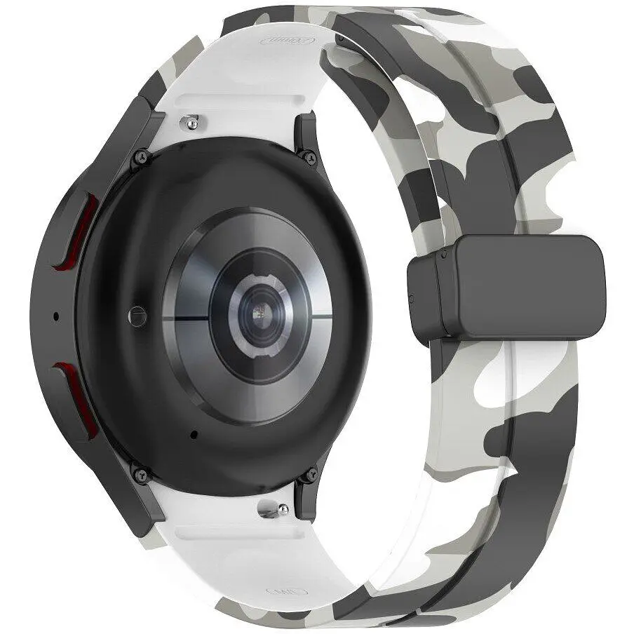Ремешок для Samsung Galaxy Watch 4 Classic 46mm - бело-черный ширина крепления 20мм силикон Watchbands Cls-color (W30-8WB87751991) - фото 4