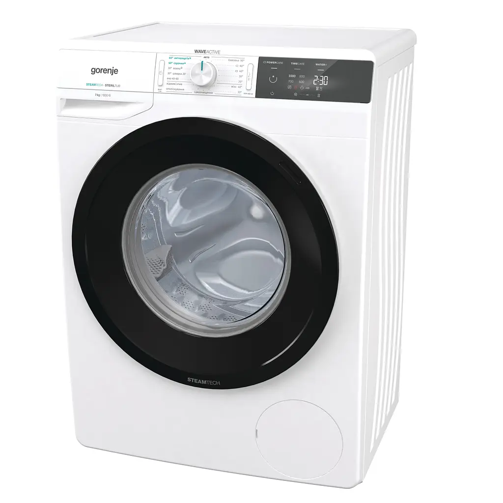 Пральна машина Gorenje з фронтальним завантаженням W1E70S3S, 7кг, 1000, A+++, Пар, глибина 46.5см, Дисплей, Білий (W1E70S3S) - фото 4