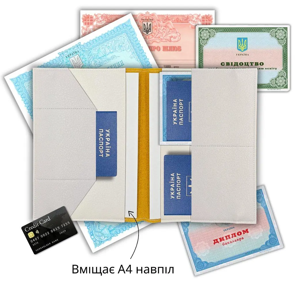 Органайзер для документів А5 бежевий, папка Family Documents з листям - фото 3