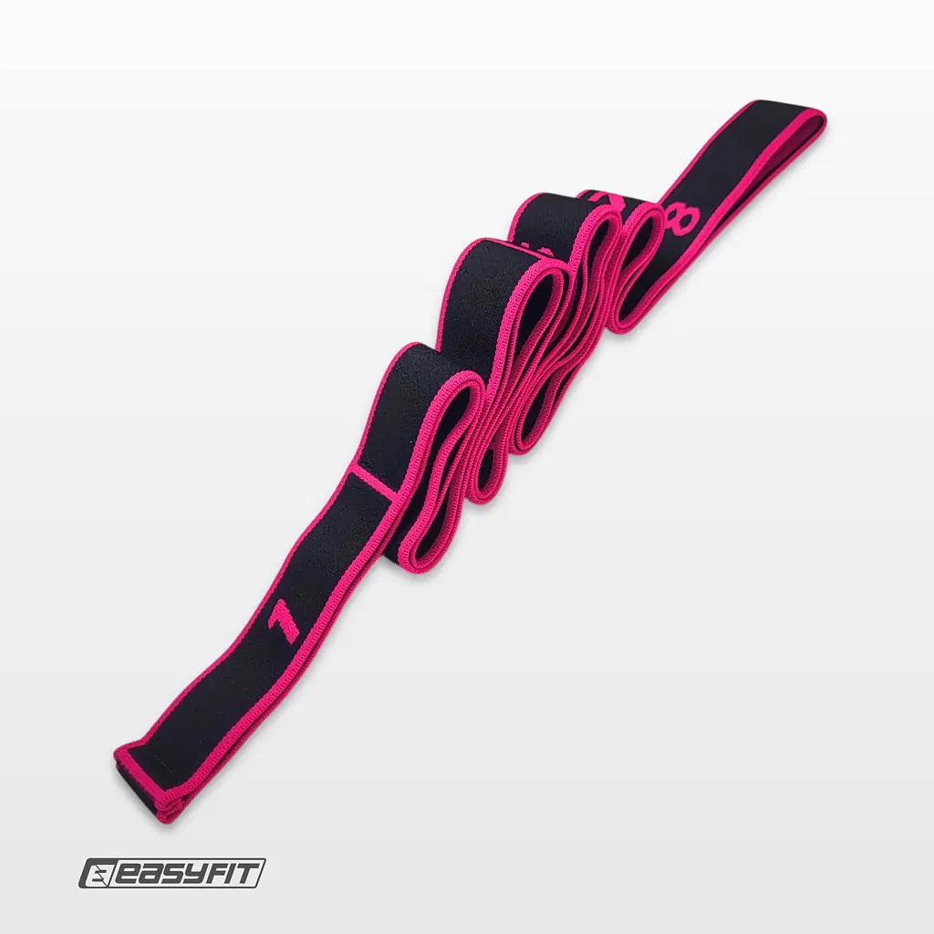 Еспандер стрічка EasyFit з петлями для тренувань рожевий (EASY) - фото 4