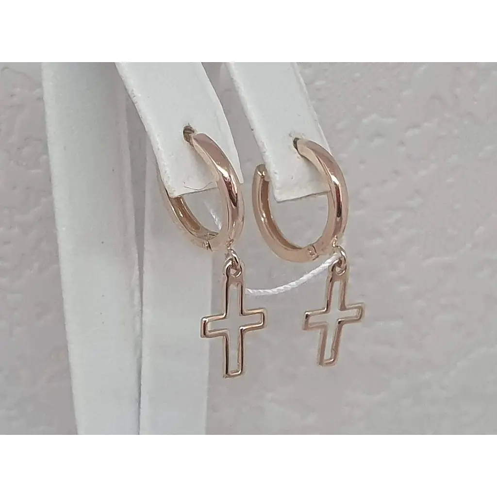 Золотые серьги KievGold Крестики. 2/1074 - фото 3