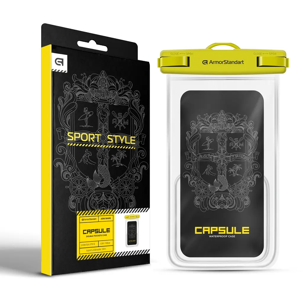 Чохол до мобільного телефона Armorstandart Waterproof Сapsule Double Pockets Yellow (ARM84416) - фото 3