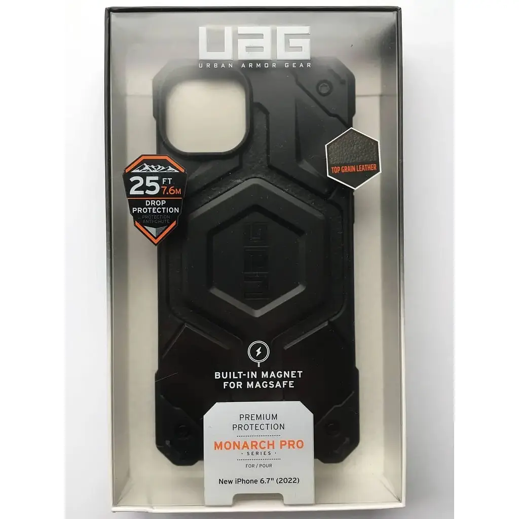 Оригинальный противоударный чехол UAG Monarch Pro MagSafe для iPhone 14 Plus/15 Plus Black 114029114040 - фото 2