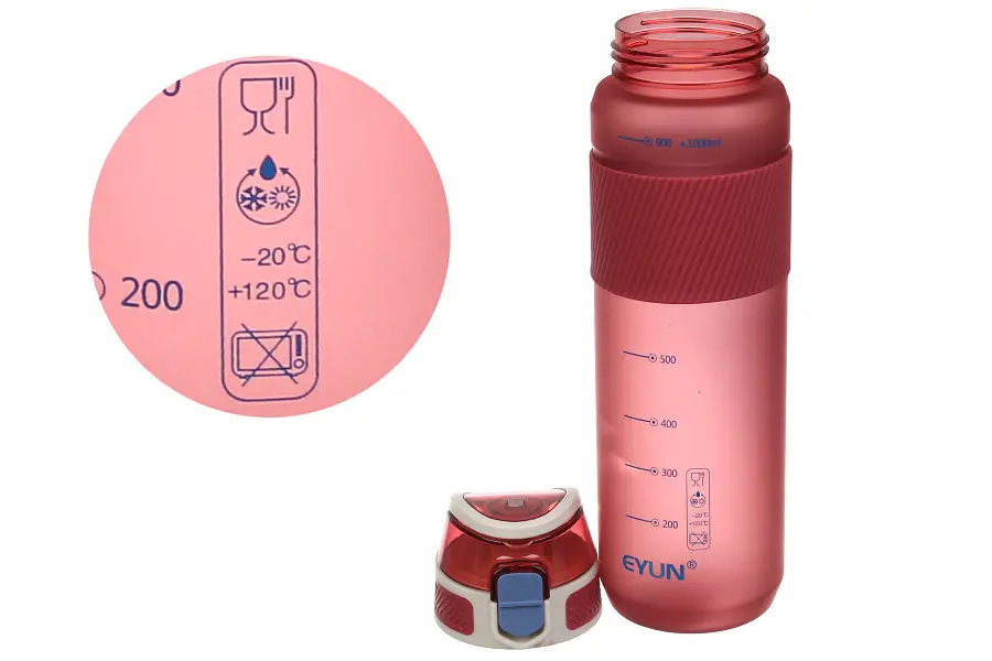 Бутылка для воды Laprida Soft-touch 1000 мл бордовая (67-5190) - фото 2