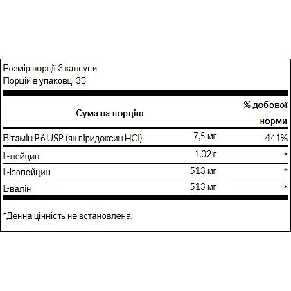 Амінокислота Swanson BCAA 100 капсул - фото 2