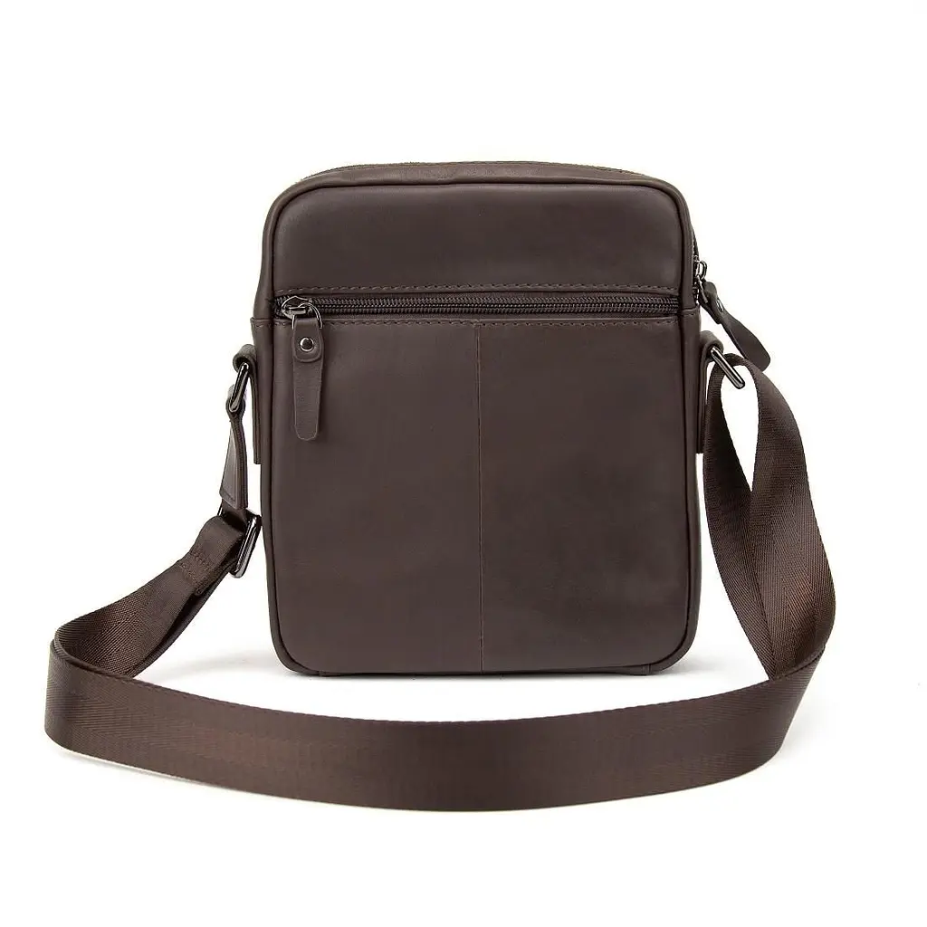 Месенджер класичний в гладкій шкірі коричневий Tiding Bag 8717C коричневий - фото 6