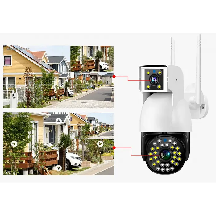 Вулична камера спостереження SC-01 WIFI IP 360/90 V380PRO, поворотна, двооб’єктивна, 2+2 Мп - фото 3