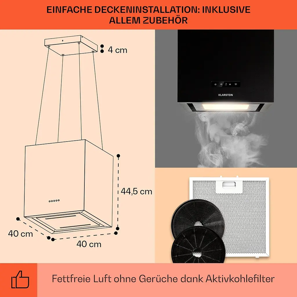 Островная вытяжка Klarstein Chandelier Smart Island (10035710) - фото 5