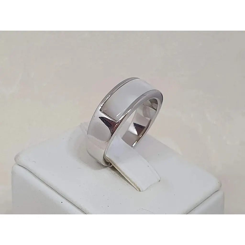 Срібне кільце Аметист з перламутром 1556512 18 - фото 2