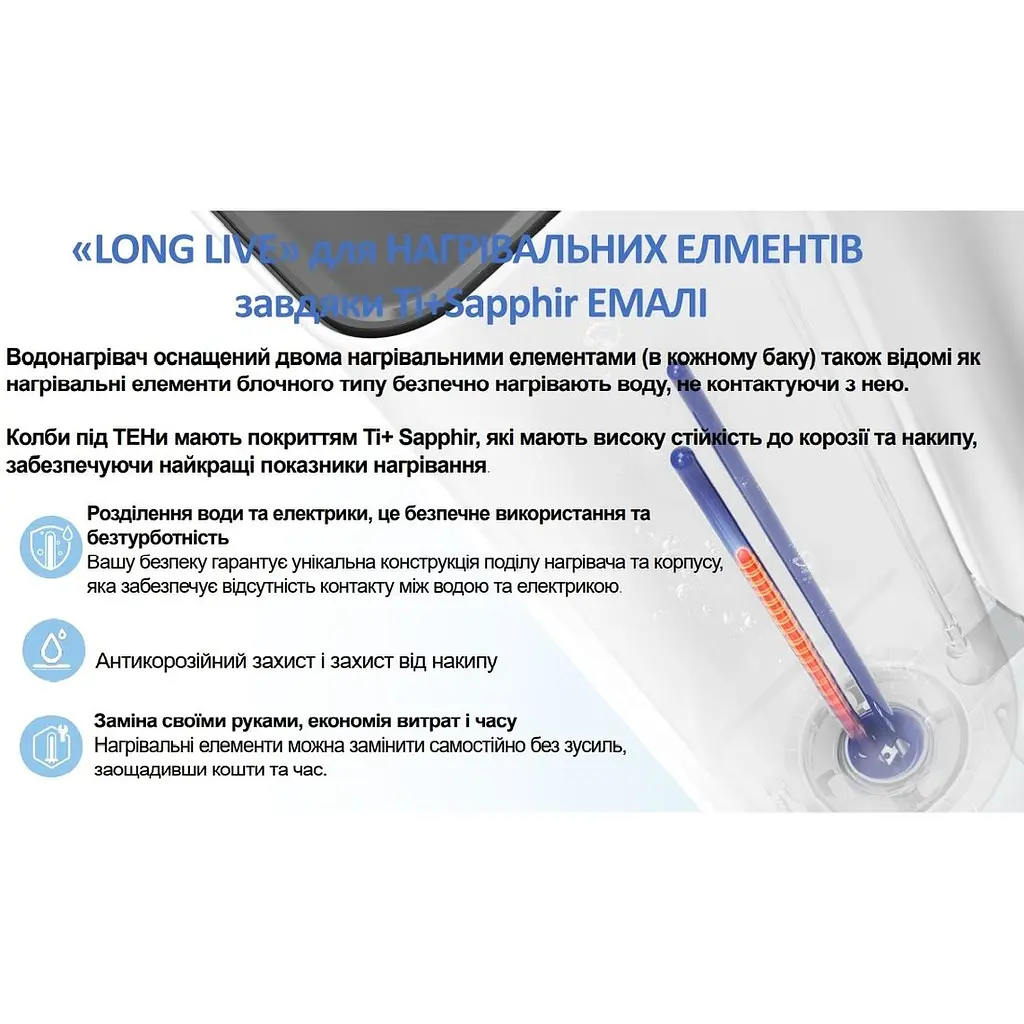 Бойлер Midea Prime плоский D50-20ED6 (D) белый - фото 5