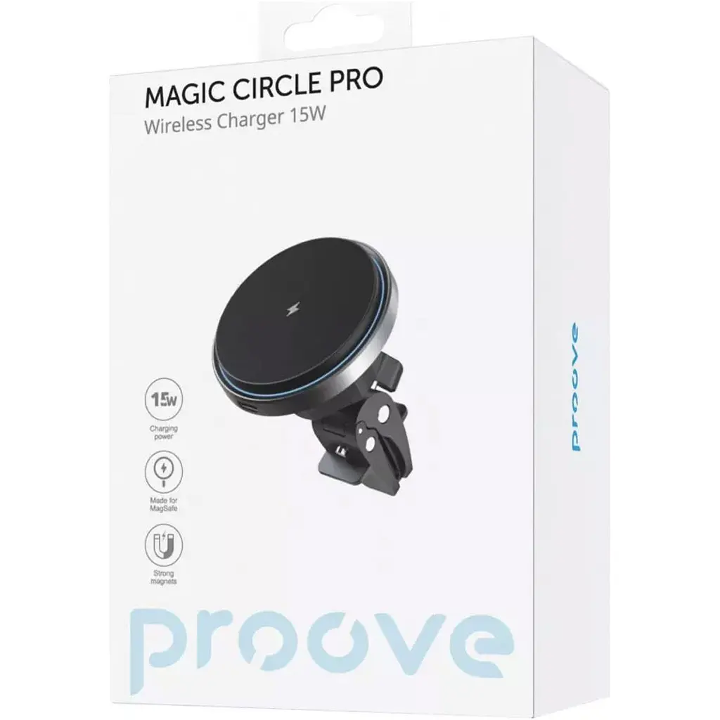 Автотримач із бездротовою зарядкою Proove Magic Circle Pro 15W (WHMP15010001) [133344] - фото 5