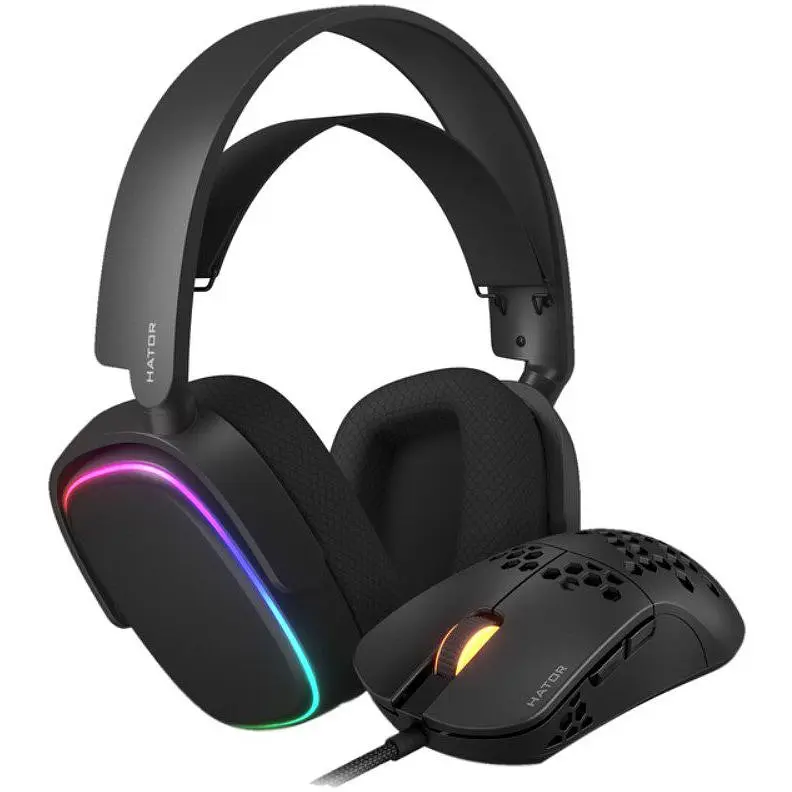 Ігрова миша Hator HTM540B Stellar PRO + навушники Hator HTA842B Phoenix 7.1 RGB Black - фото 1