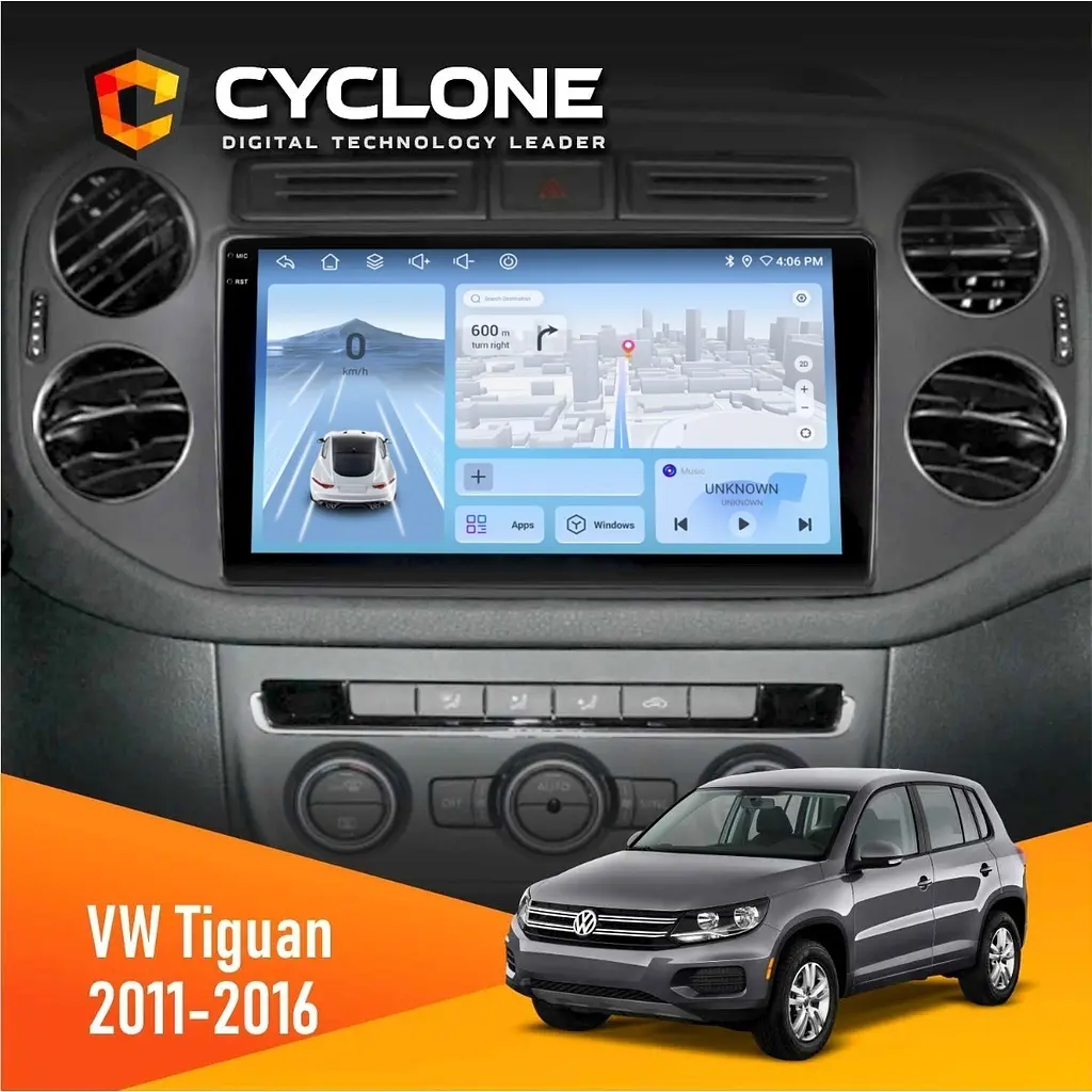 Штатна магнітола Volkswagen Tiguan 2011-2016 Black Cyclone C9-012 4x64 DSP 4G Cyclone (НФ-00007176)
