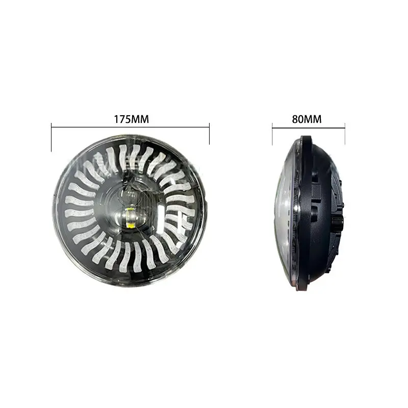 Фара LED ВАЗ 2101 2121 ГАЗ УАЗ іномарки мото 7 дюймів 60W 175х175х80 мм ближнє та дальнє світло 1 шт. - фото 2