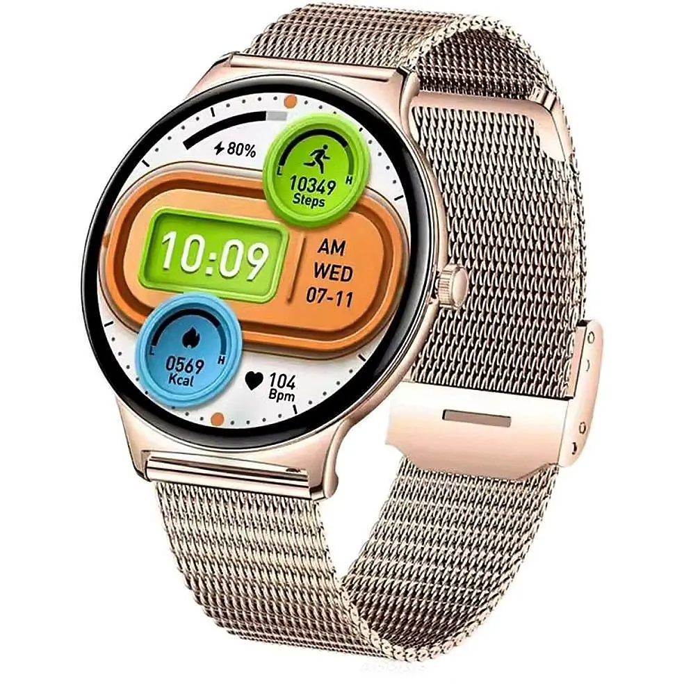 Смарт-годинник Uwatch T8 Gold кругла модель 2 ремінці - фото 3