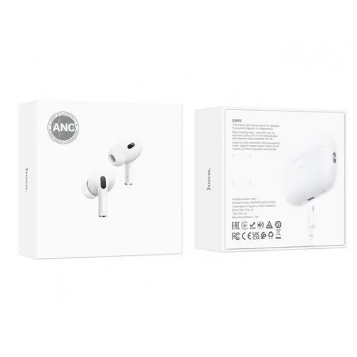 Беспроводные вакуумные наушники в кейсе Hoco EW94 300mAh, BT V6.0 Белый - фото 4