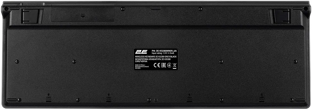 Клавиатура беспроводная 2E KS280, Black, Bluetooth/2.4GHz USB, 10 отдельных мультимедийных клавиш, 1xAA, EN/UA (2E-KS280WBGR_UA) - фото 4