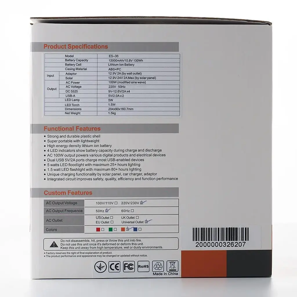 Портативная зарядная станция DC ES-36 36000 mAh Power Station - фото 9