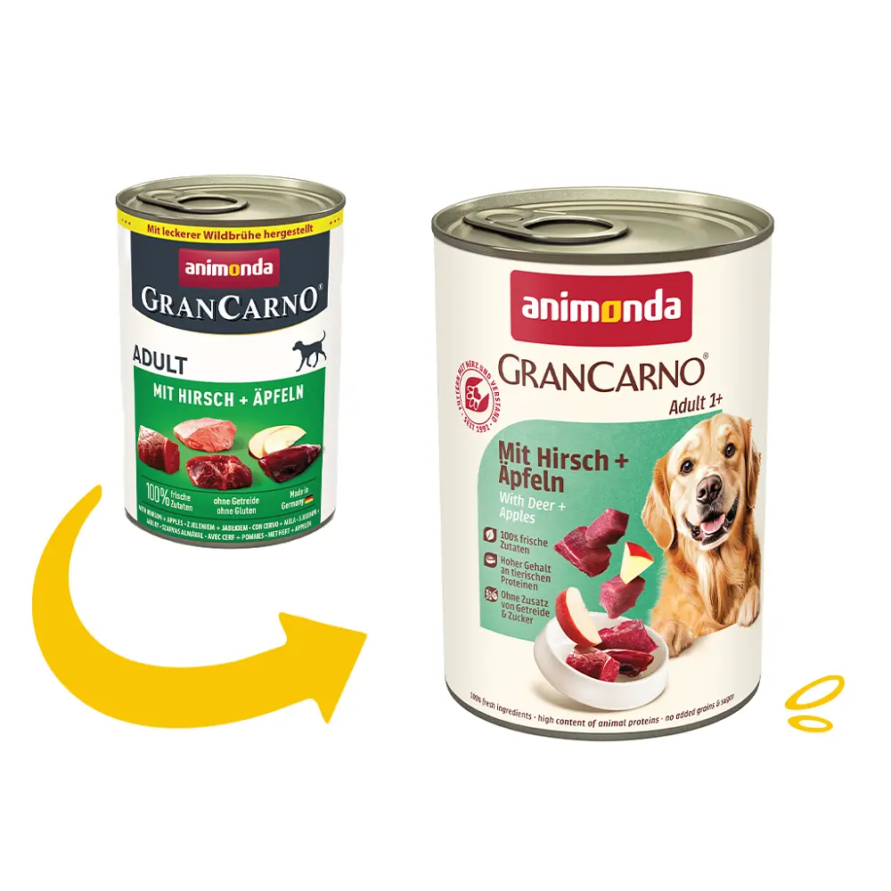 Вологий корм для собак Animonda Gran Carno Adult Beef + Deer with Apple з яловичиною, оленіною та яблуком 400 г (арт.AM-82479) - фото 2