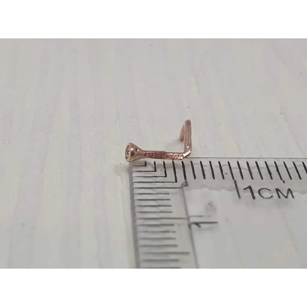 Золотая серьга-пирсинг Астор в нос с фианитом. 2182524 - фото 4