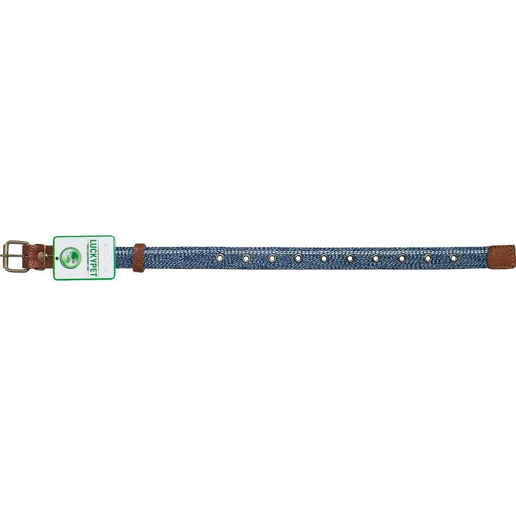 Ошейник одинарный безразмерный Lucky Pet Melange, светоотражающий, 24-52х2,5 см, синий - фото 2