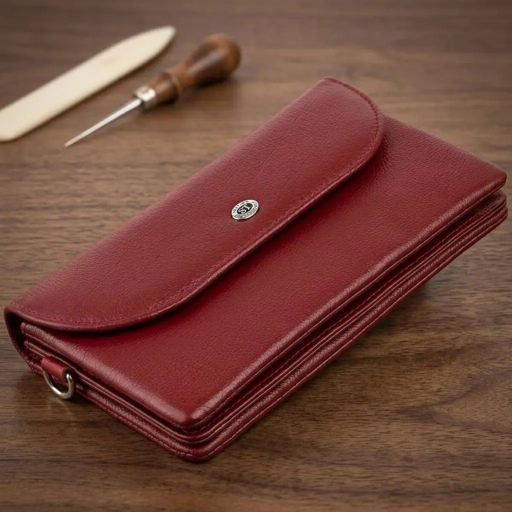 Клатч зі шкіри жіночий ST Leather 19318 бордовий