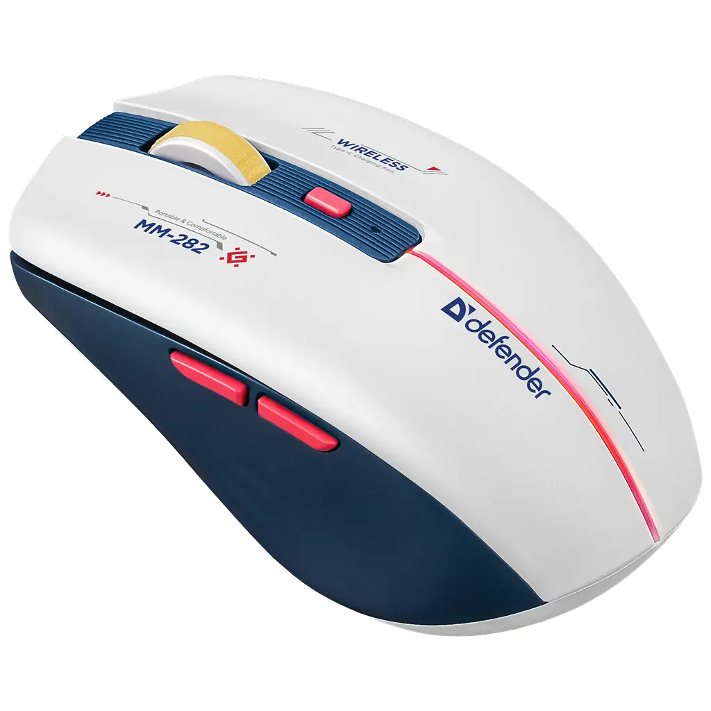 Мишка Defender Dila MM-282 Wireless White/Blue (52282) - фото 6