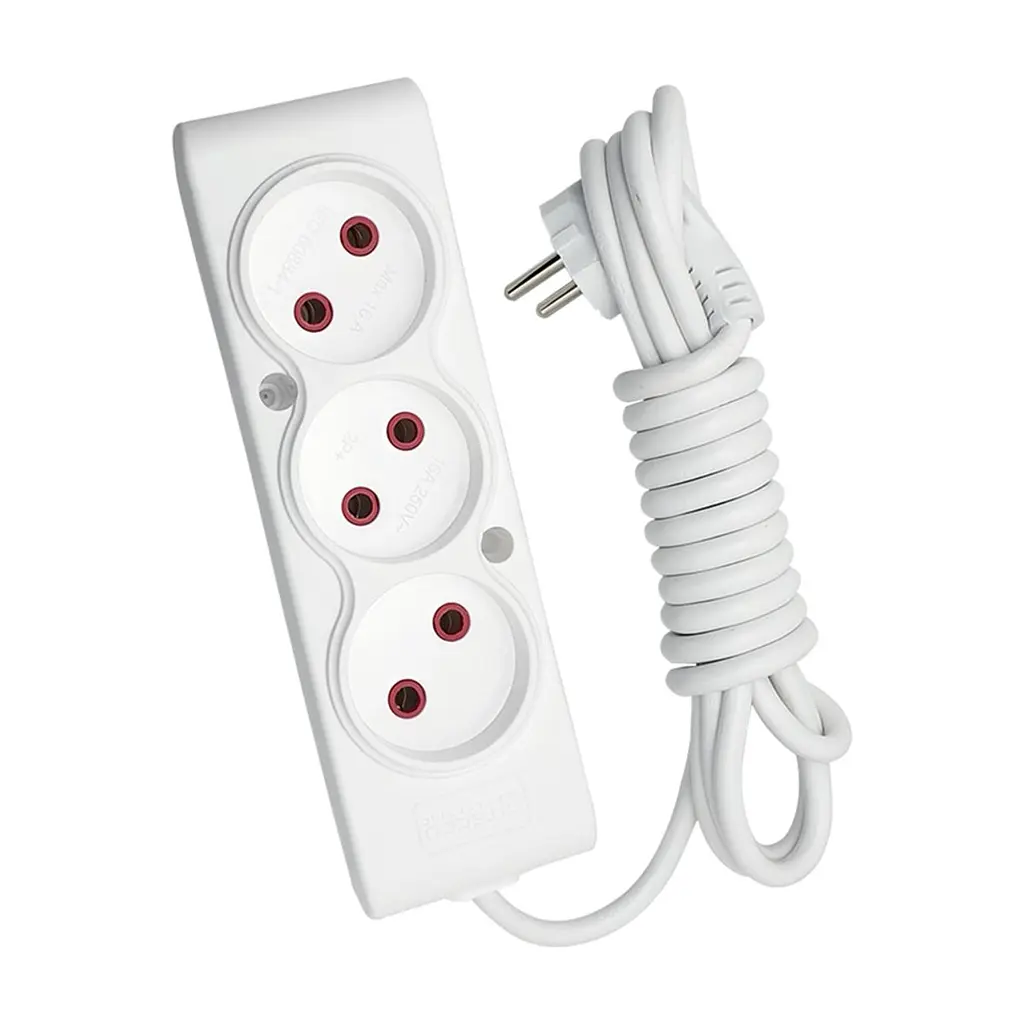 Мережевий подовжувач TECCO 3м 3 поста white (8681277841293)