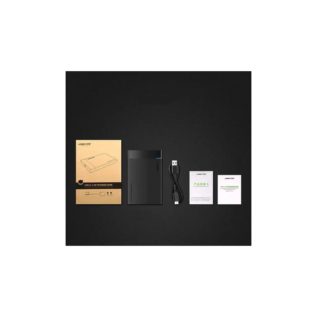 Кишеня зовнішня UGREEN USB 3.0 to M.2 SATA SSD US221 black (30848) - фото 4