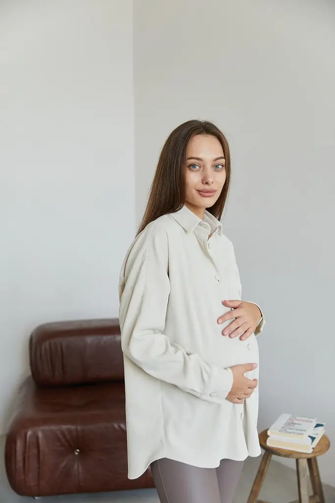 Рубашка вельветовая для беременных и кормящих мам Varna размер S-М Lullababe Айвори - фото 5
