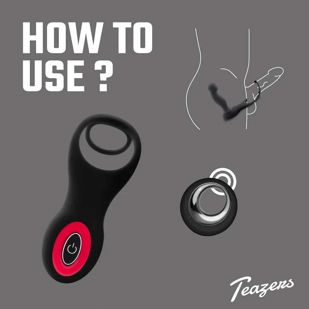 Стимулятор простати Teazers CockBall Ring, 7.5 см (чорний) - фото 6