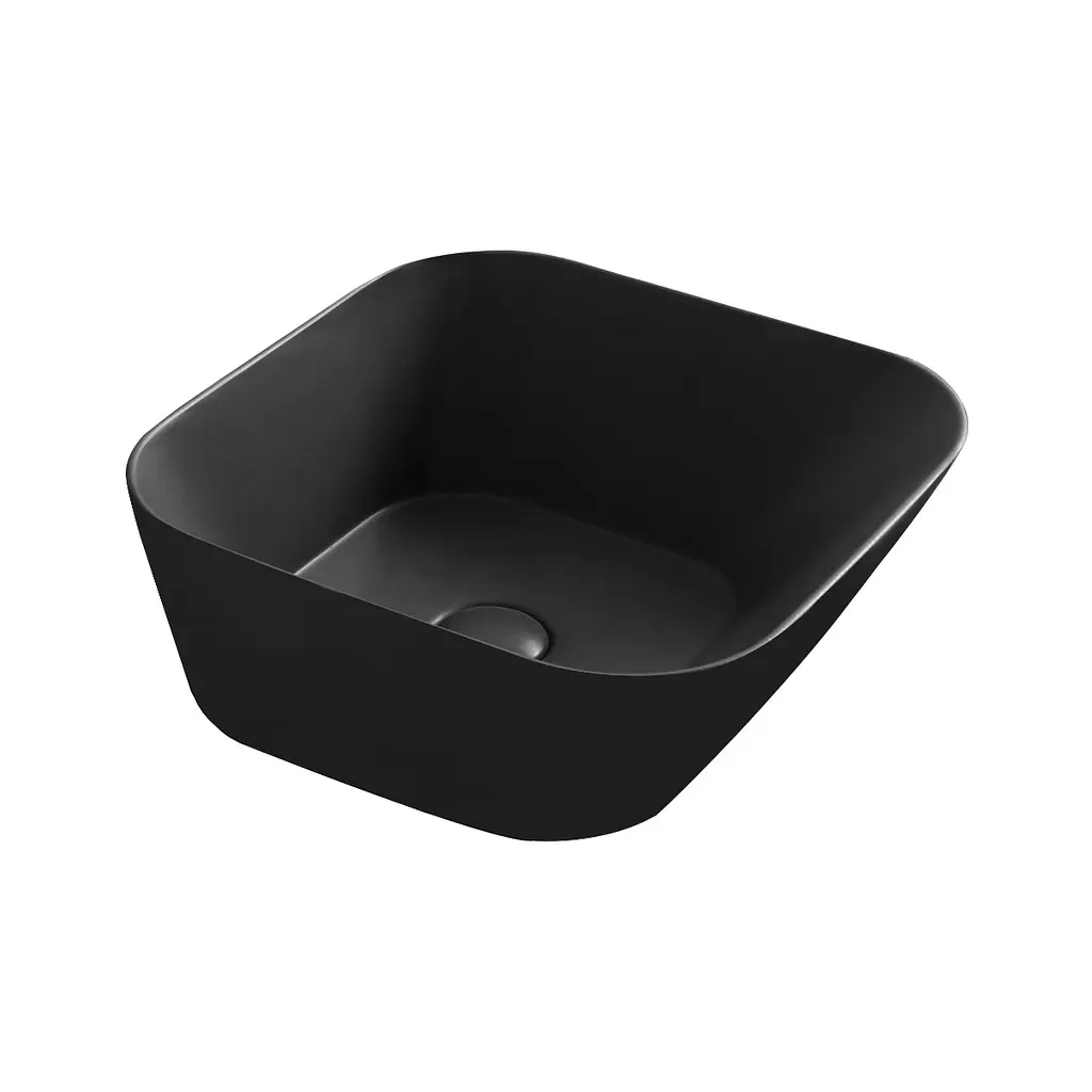 Умивальник Simas Wave 42 см квадратний Black matt Чорний матовий WA03NM