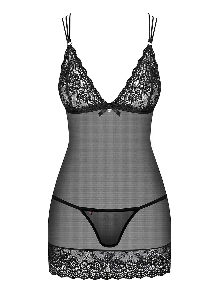 Комплект білизни Obsessive 854-CHE-1 L/XL чорний - фото 6