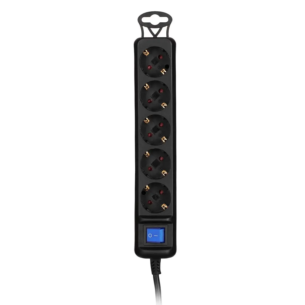Мережевий фільтр 2E 5XSchuko з вимикачем 3м Black (2E-U05ESM3B) - фото 2