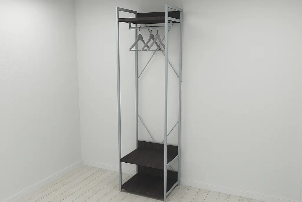 Шафа Гардероб Уні секція 1 серії Конект Ferrum-decor 220x60x50см Сірий метал ДСП Венге Магія 32 мм (FRD-104504) - фото 6