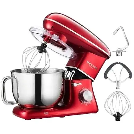 Тестомес планетарный Mozano AGD/ROB/01 2300 Вт 6.2 л 6 скоростей чаша нержавеющая сталь красный - фото 2