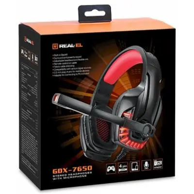 Наушники Real-El GDX-7650 Black-Red (GDX-7650 Black-Red) - фото 11