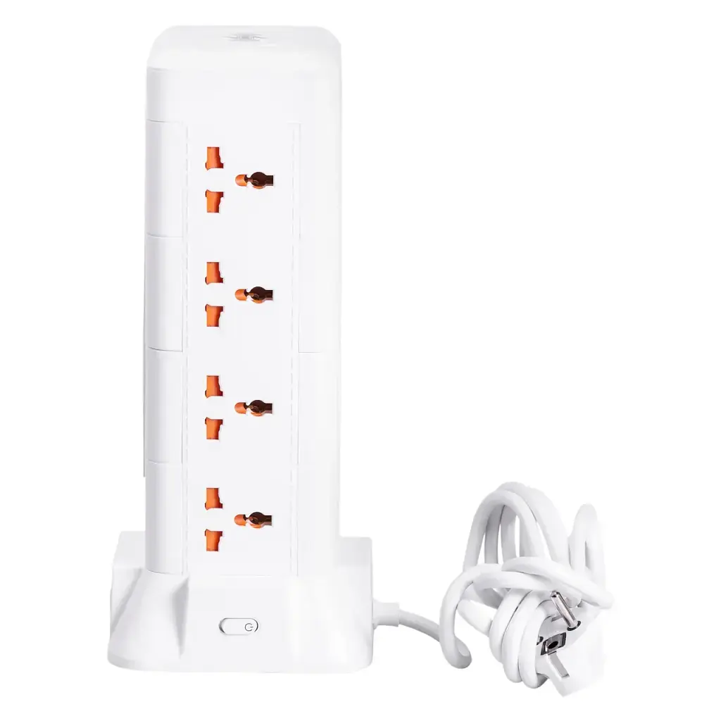 Мережевий фільтр-подовжувач Yiwu HP-5-9MF TOWER B24 2,8 м 12 розеток 3USB + 1PD LED-лампа білий  - фото 6