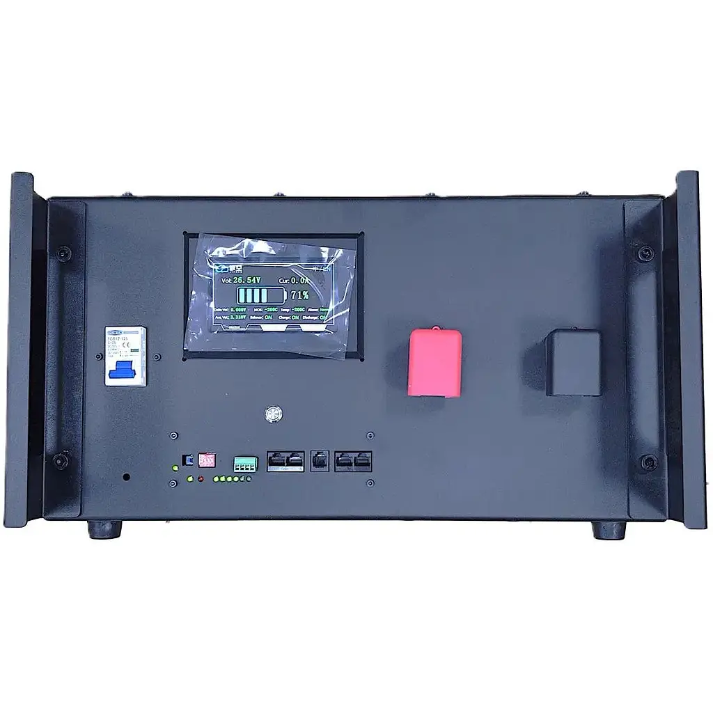 Акумулятор LiFePO4 25.6V 280Ah 7.17kWh Smart BMS 4.3'' LCD збірний корпус струму заряду 150A автоматичний вимикач - фото 2