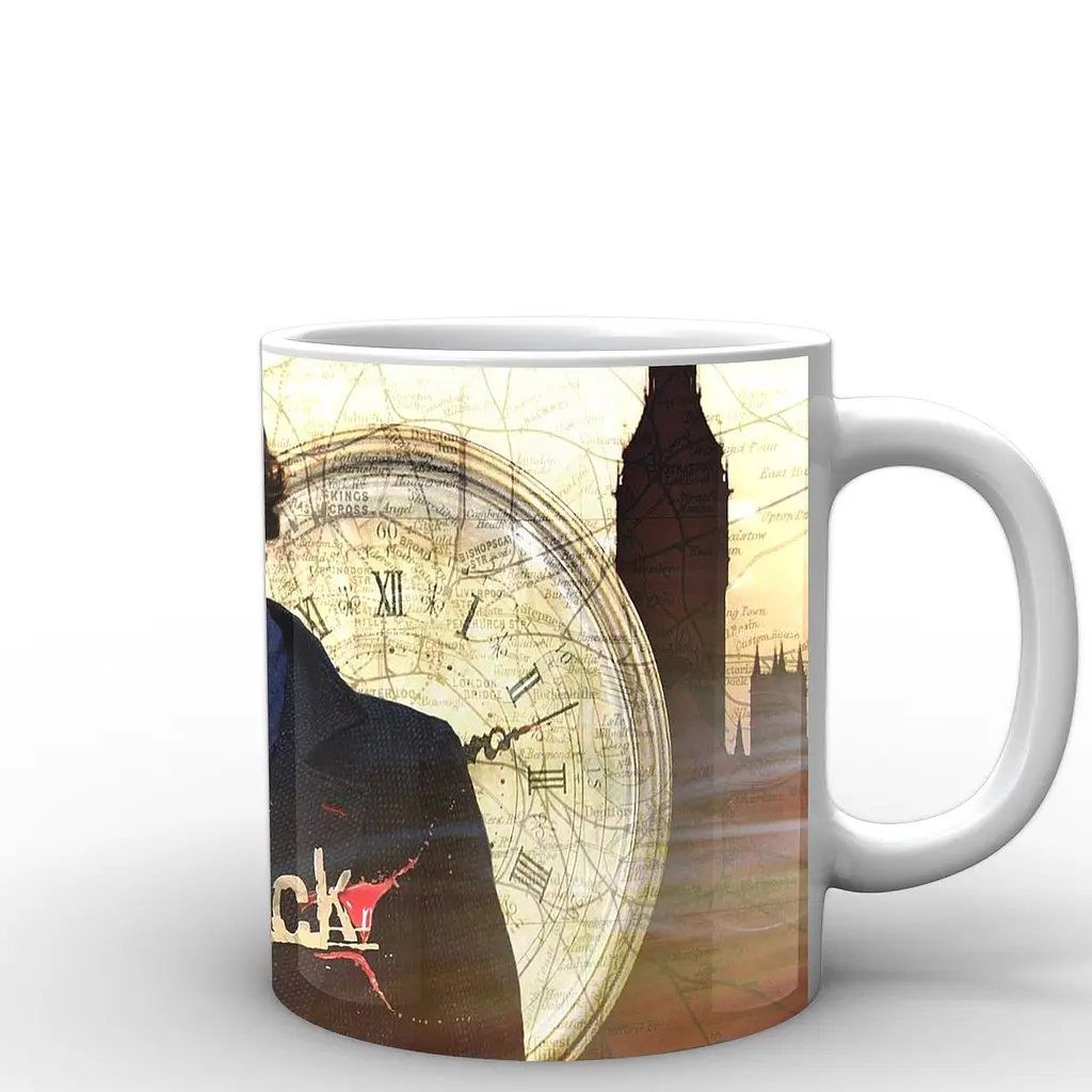 Кухоль GeekLand Шерлок Холмс Sherlock годинник SH.002.24 330 мл білий - фото 3