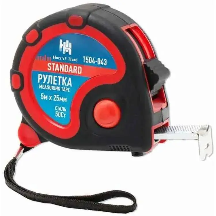 Рулетка HorsAY Hard L=5м 25мм STANDARD