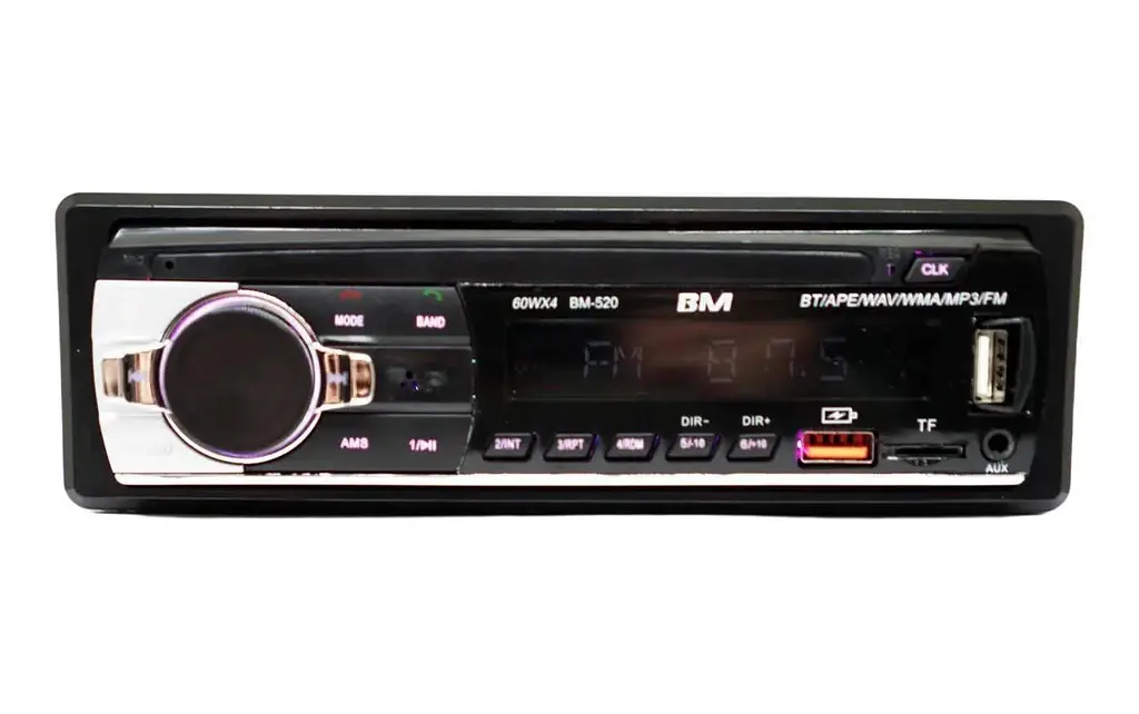 Автомагнітола Boschmann BM-520 1DIN з Bluetooth, RGB-підсвіткою панелі, подвійний USB, підтримка microSD/TF, AUX вхід, MP3 - фото 2