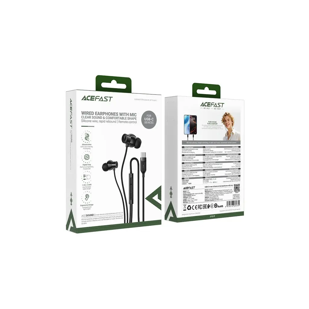 Навушники Acefast L10 USB-C Black (6974316285335) - фото 4