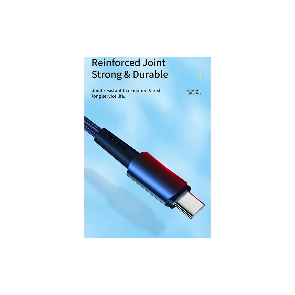 Дата кабель USB 2.0 AM to USB-C 2.0m 100W blue Essager (EXC7A-CGA03-P) - фото 8