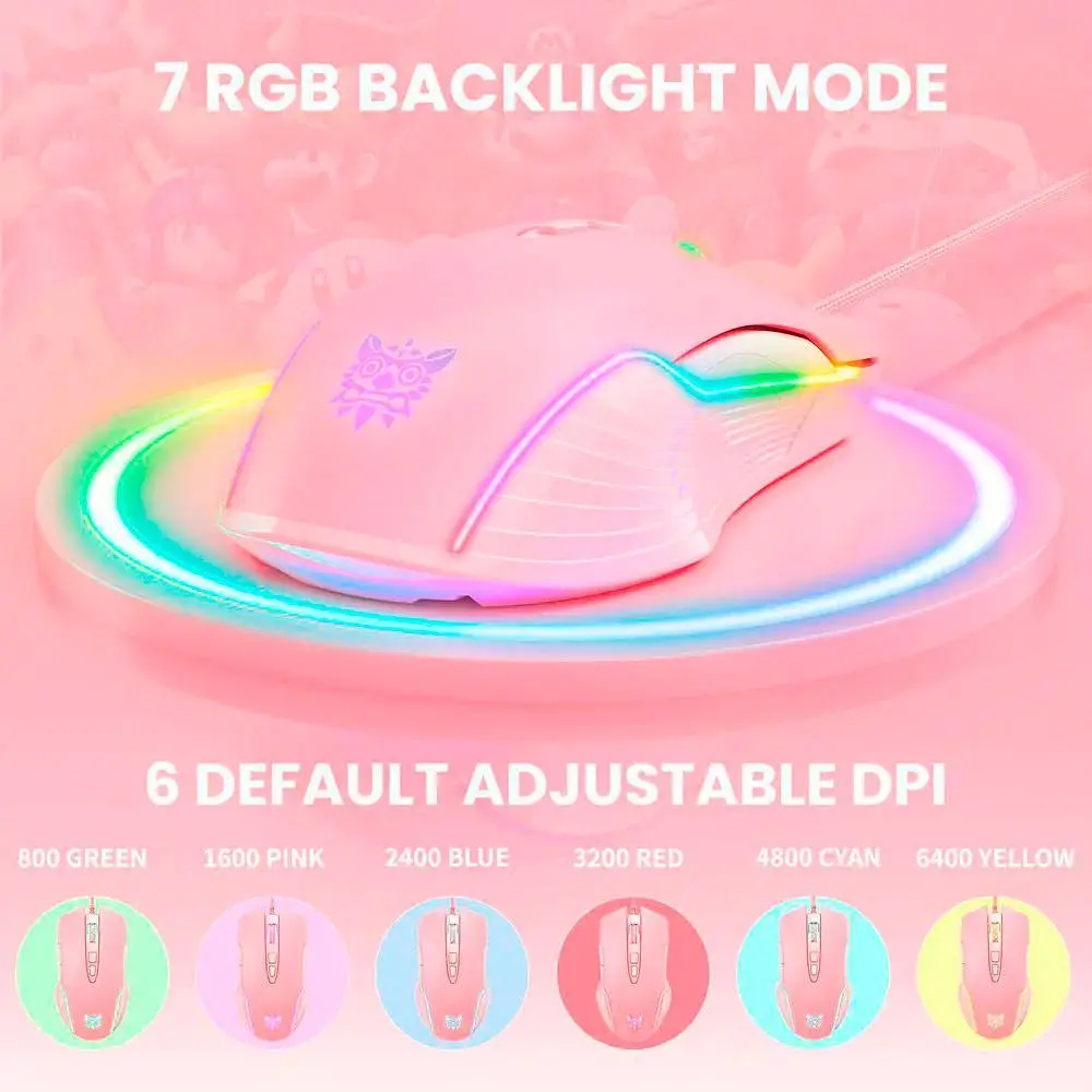Миша Onikuma CW905 Pink [91318] - фото 4