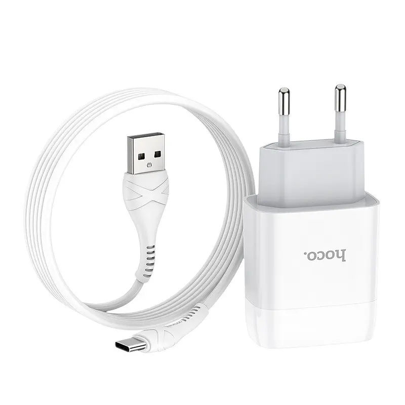Адаптер мережевий - блок живлення Hoco з кабелем Type-C Glorious C73A 2USB 2.4а - фото 2