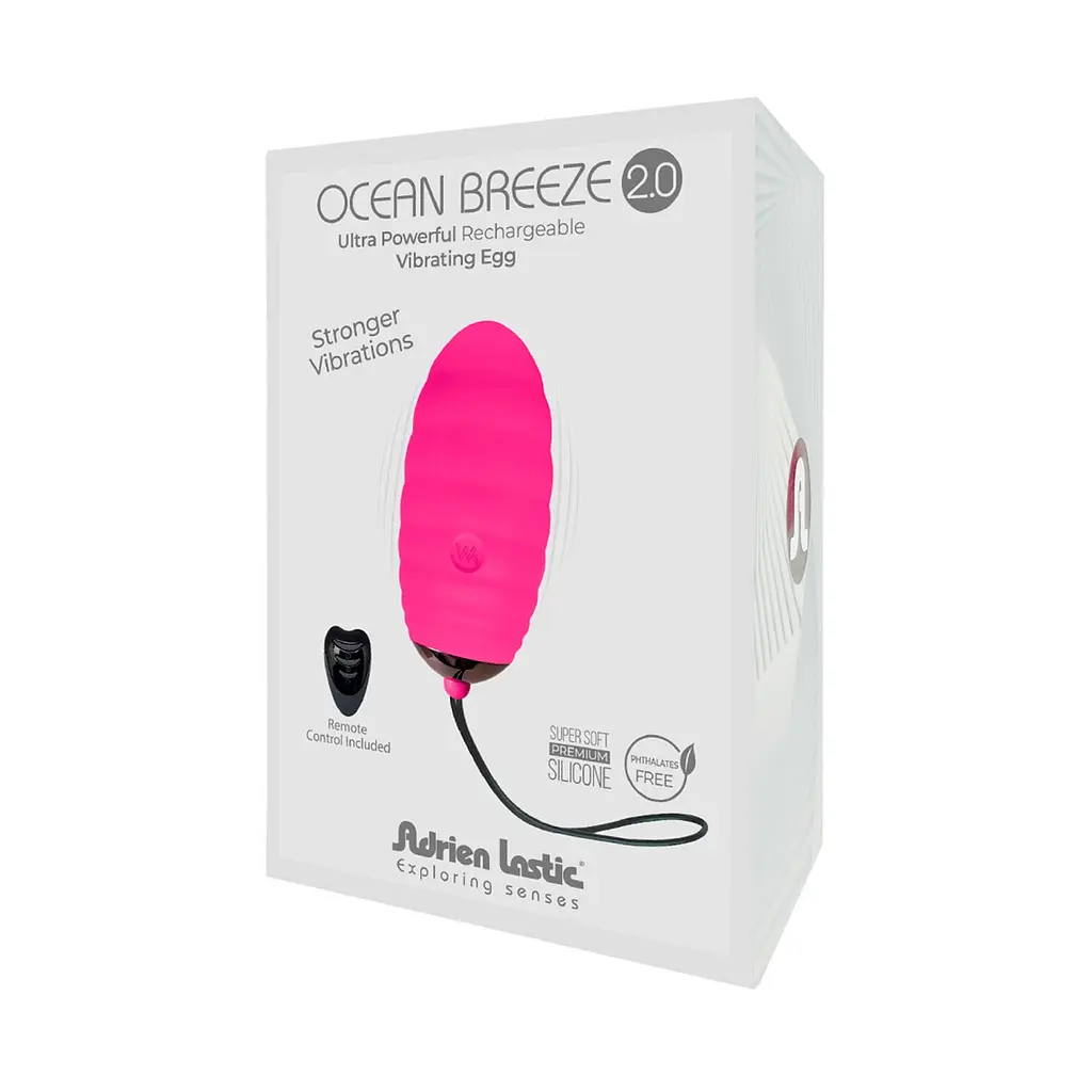 Віброяйце Adrien Lastic Ocean Breeze 2.0 Pink, пульт ДК, дуже потужний мотор, 10 віброрежимів - фото 4