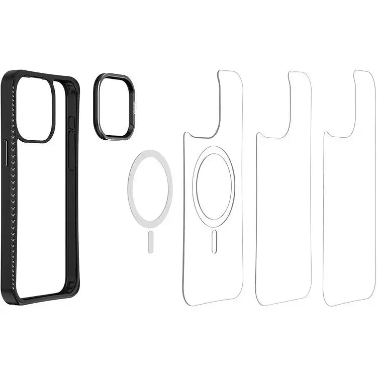 Чохол Vokamo MagSafe для iPhone 15 Pro Max з магнітом Ice Glass Black - фото 4