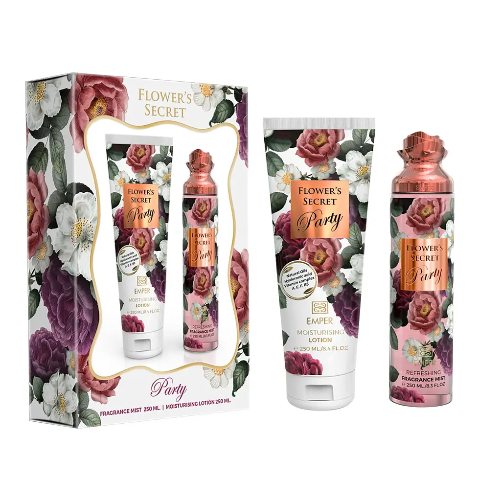 Подарочный набор женский Emper Flower`s Secret Party 250 мл body mist + 250 мл body lotion (MM36057) - фото 2