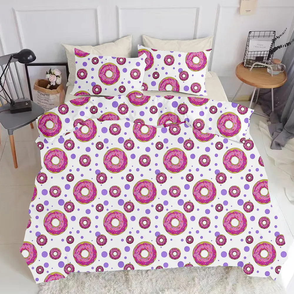 Євро постільна білизна з простирадлом на резинці SWEET DONUT BEIGE COSAS (4822052057742) - фото 3
